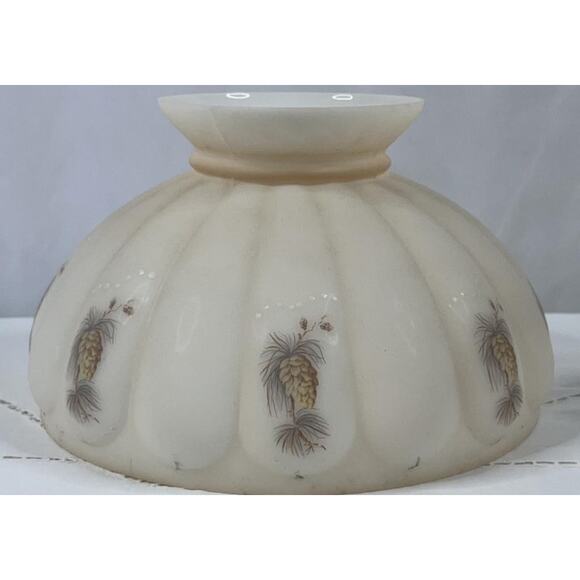 Aladdin Brass Table Lamp w/ Hand-Painted Milk Glass Shade – Model Works - Picture 6 of 12